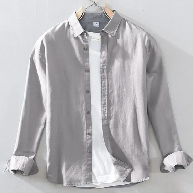 러비블리 남녀공용 면마 셔츠 베이직 긴팔 기본 셔츠