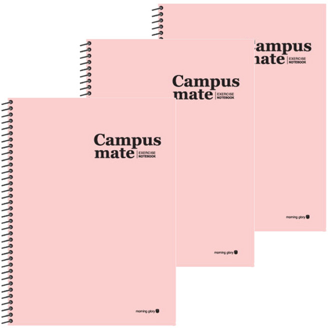 모닝글로리 2000 캠퍼스메이트 연습장, 핑크, 3개