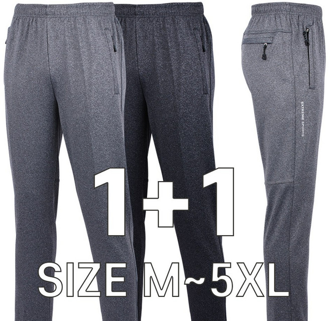 1+1 여름 멜란지 트레이닝 바지 연그레이 진그레이 츄리닝 빅사이즈 밴딩팬츠