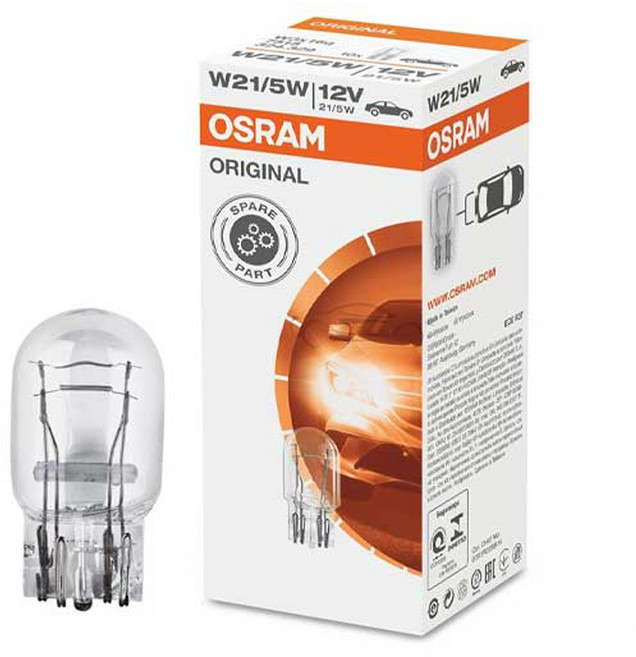 [오스람] 순정 후진등 미등 차폭등 브레이크등 후미등 더블 < 7515 > (낱개), T20, 1개