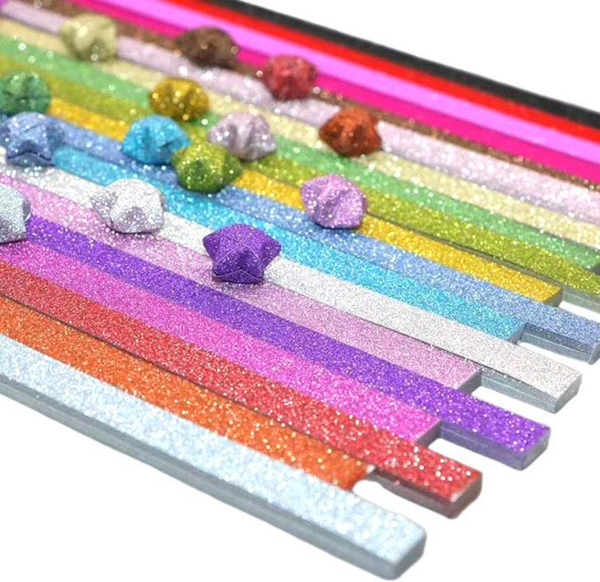 피아루네 별접기 종이, 360매, 반짝이 18색