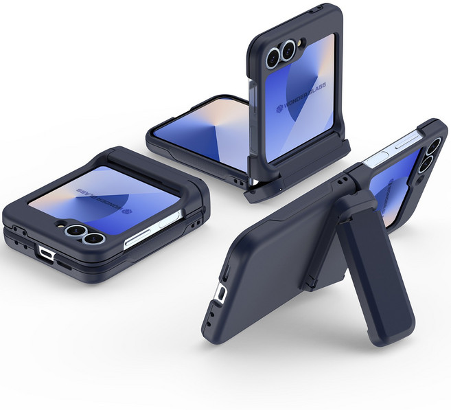 원더글라스 갤럭시 플립5 / 플립6 / 플립7 (Z플립5 / Z플립6 / Z플립7) 카드 수납 스탠드 에어 컴포터블 케이스