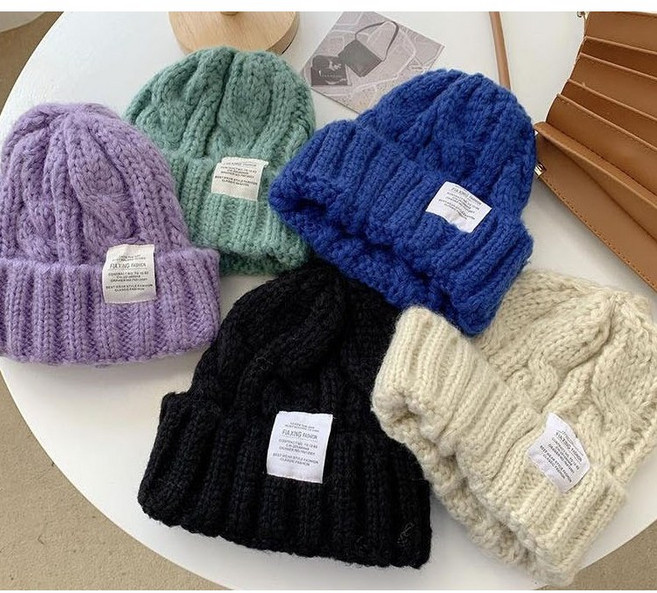 더이케이 여성비니 꽈배기 겨울 패션 털 비니 모자