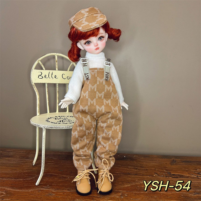 BJD 娃娃衣 玩偶換裝 洛麗塔裙子 休閒套裝, 1個, YSH-54號,6分衣服（不含娃娃和鞋子）