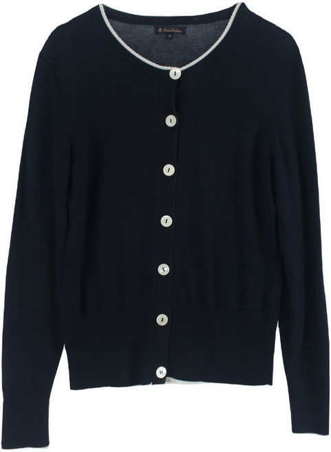 브룩스 브라더스 (WOMEN - M) 코튼 라운드넥 니트 가디건