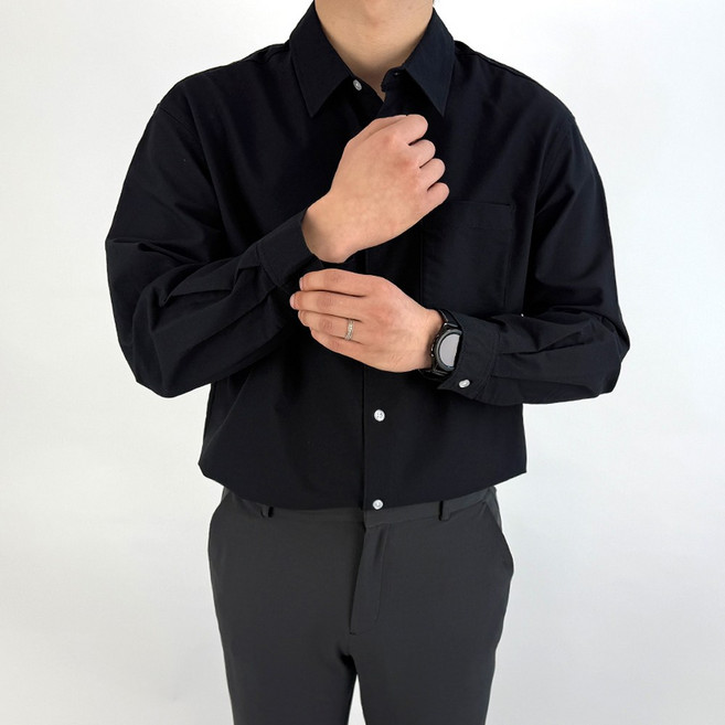 디알엠 남자 옥스포드 무지 오버핏 긴팔 빅사이즈 프리미엄 셔츠