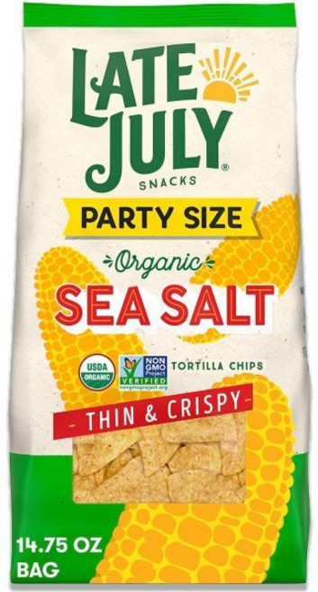 Late July 7월 하순 스낵 얇고 바삭한 토르티야 칩 바다 소금 14.75온스, Salted_14.75 Ounce (Pack of 1), 1개