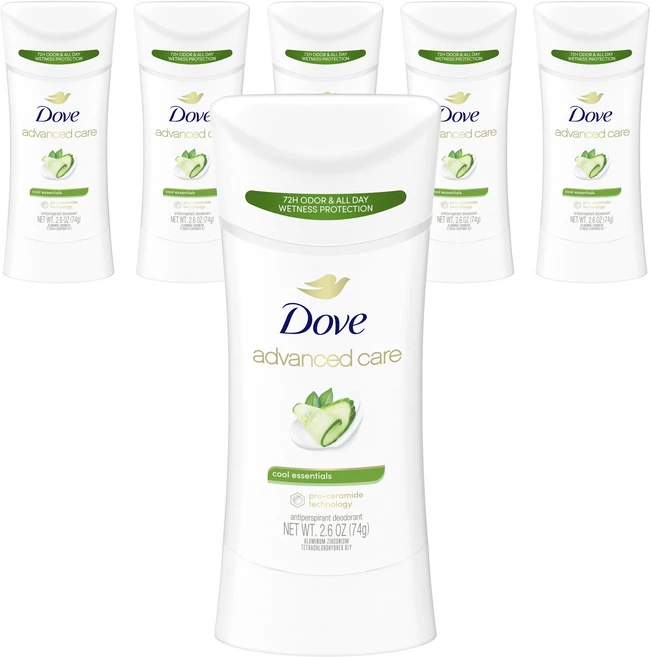 도브 어드밴스드 케어 데오도란트 쿨 에센셜, 74g, 6개 - 쿠팡