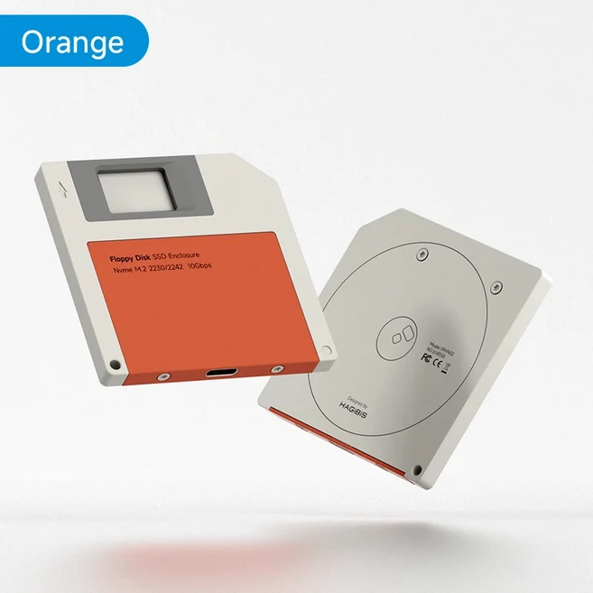 하기비스 2230 M.2 NVMe SSD 외장 케이스 USB 3.2 Gen 2 to PCI-E 2242 플로피 디스크 호환 17 프로 노트, 01 Orange