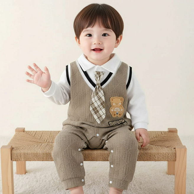 몽실이 댄디보이 니트 우주복 돌 신생아 백일 유아용 촬영 남아용 외출복 기념일 봄 가을