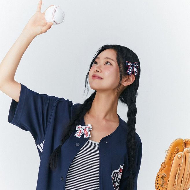 랩 LAP x KBO 두산베어스(원정) 미니 리본핀 AR7GA354, 1개, 네이비