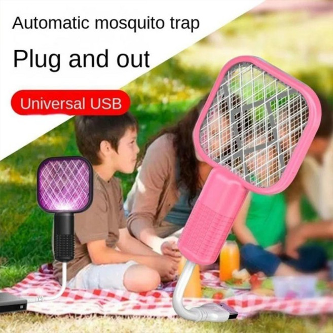 호환해충 퇴치 USB 모기채 트랩 전기 충격 미니 곤충채 휴대용 UV 라이트 파리 벌레 가정용 야외용, 04 Green