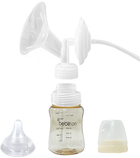 베벨라 PPSU 와이드 수동식 유축세트(깔대기+젖병+젖꼭지) 스펙트라 시밀레 유축기 호환, PPSU200젖병, 1박스, 일반와이드32 mm