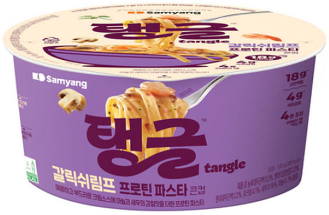삼양 탱글 갈릭쉬림프 프로틴 파스타컵 컵파스타 고단백 간편식 새우파스타, 100g, 3개