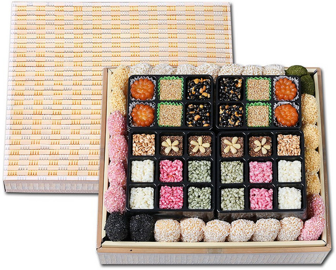 양양오색한과 바구니(대) 4단실속 한과선물세트, 1박스, 1.5kg