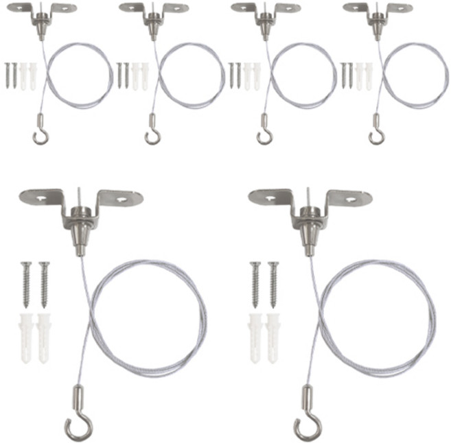 천장부착 고하중 와이어 걸이, 실버, 6개