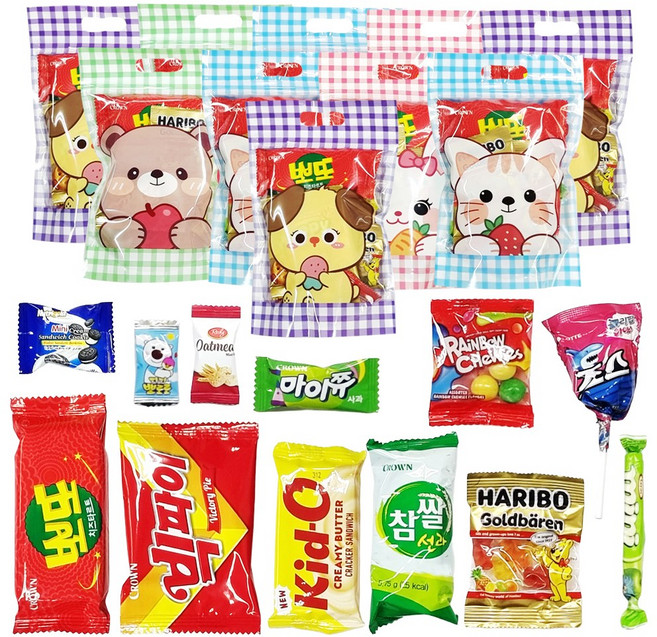 개별포장 간식구디백 간식세트 간식꾸러미 단체간식, 10개, 08-3.몽글몽글 뽀또 12종