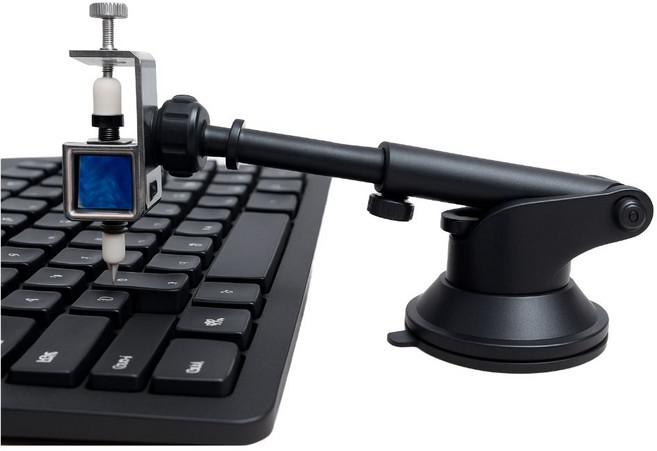 오토클리커 키보드 마우스 PC 작업장 자동 클릭 터치 게임 지지기, 블랙, 1헤드