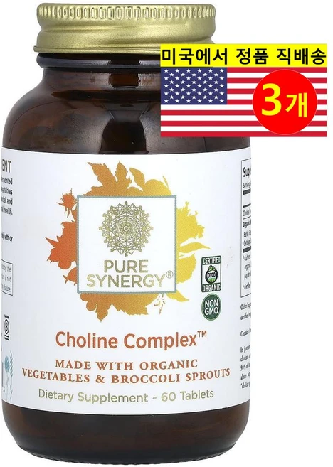 퓨어시너지 콜린 컴플렉스 60정, 3개 - 쿠팡