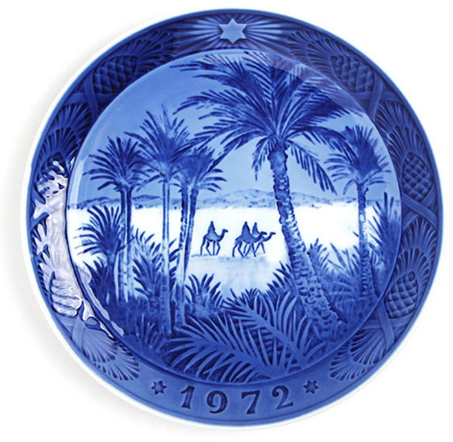 로얄코펜하겐 크리스마스 1972 이어 플레이트, 혼합색상, 1개
