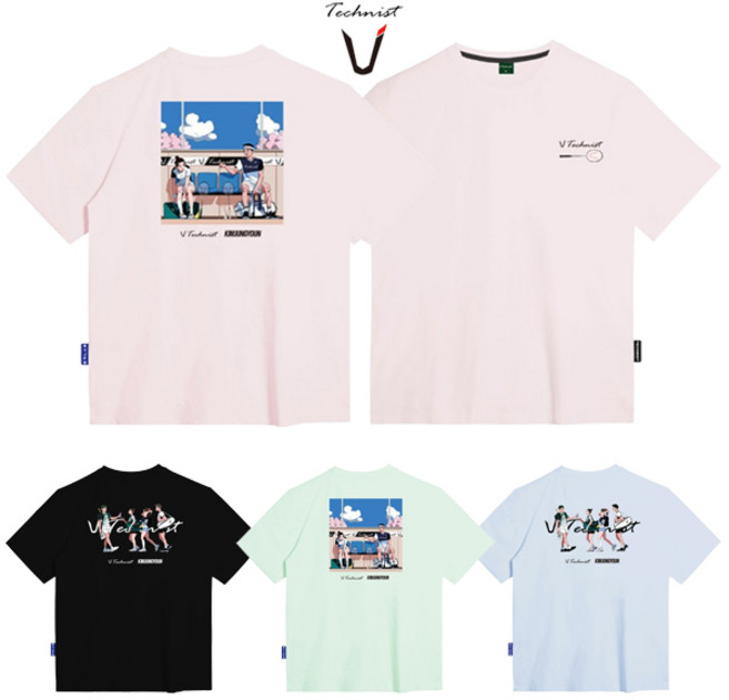 테크니스트 김정윤 콜라보 배드민턴 티셔츠 반팔 상의 코튼라이크 오버핏