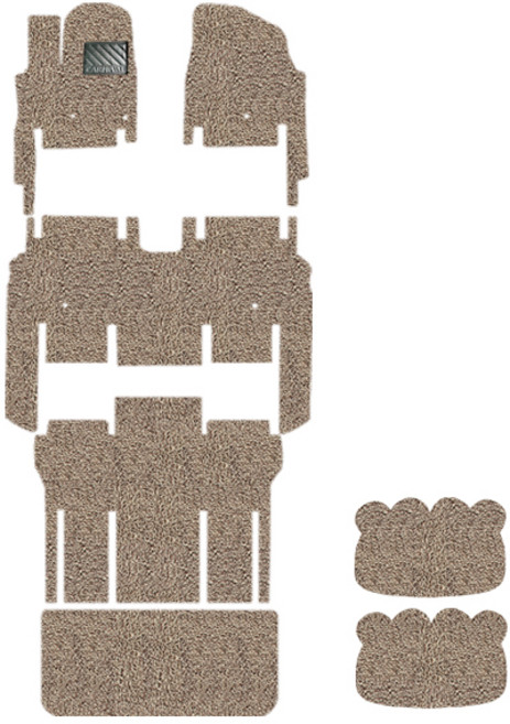 레버 기아 올뉴 더뉴카니발 더뉴카니발 전차종 코일 자동차매트 확장형 일체형 풀셋 트렁크까지 자동차발판 (2014년~2020년8월차량), 7인승 풀셋, 기본트렁크형, 브라운