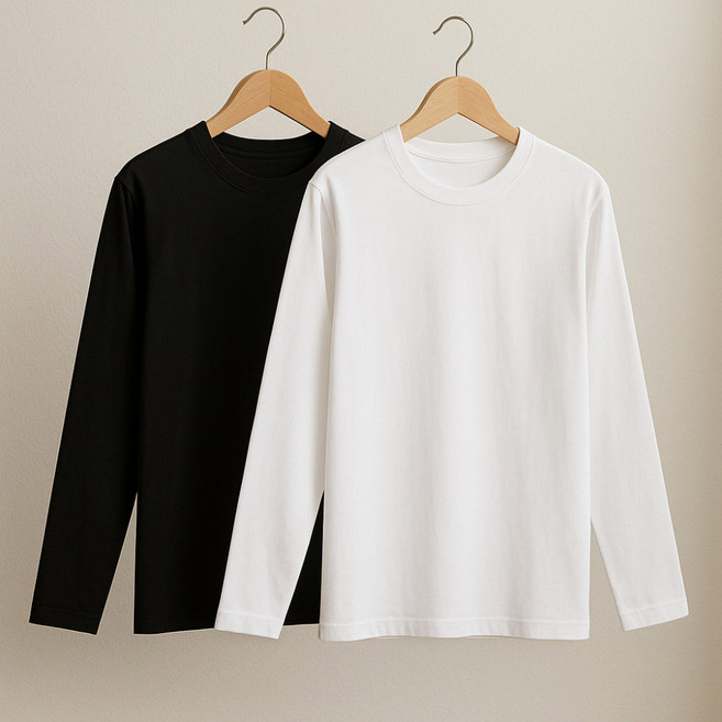 국산 30수 순면 긴팔 티셔츠 3장세트