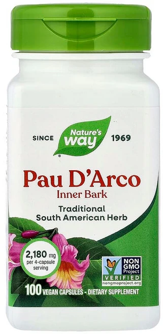 Nature's Way Pau D'Arco 내피 비건 캡슐 100정(캡슐 1정당 0.54mg) NWY-15450, 100정, 1개 - 쿠팡