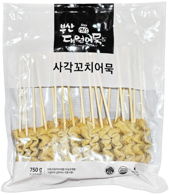 바이오마켓_부산 대원어묵 사각꼬치어묵 750g, 10개