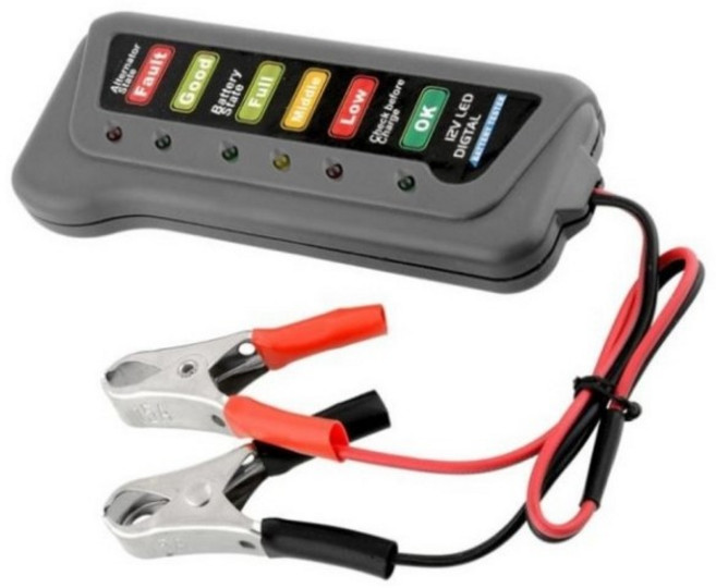 차량 배터리 테스터기 - 12V 자동차 배터리 점검기 발전기 상태 확인 LED 디지털 표시