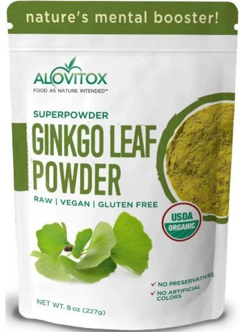 알로비톡스 은행나무잎 가루 건강한 노화 기억력 집중력 기분 안정 지원 유기농 은행잎 추출물 비건 비유전자변형 8온스 미국내수용, 1개 - 쿠팡