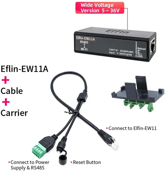 올스토어 직렬 포트 RS485-WiFi 장치 IOT 서버 모듈 Elfin-EW11 지원 TCP/IP Telnet Modb 프로토콜, 06 EW11A whole kit