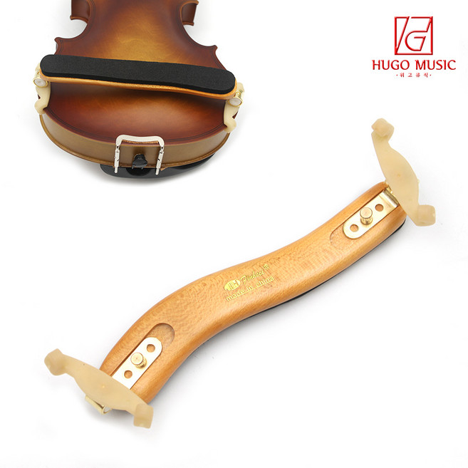 위고뮤직 바이올린 우드 어깨받침대 F38-B 전사이즈 스펀지 원목 숄더 패드, 1/4.1/8 전용, 1개