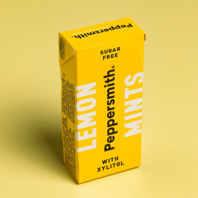 Peppersmith 페퍼스미스 영국직수입 무설탕 자일리톨 캔디 레몬민트, 15g, 1개