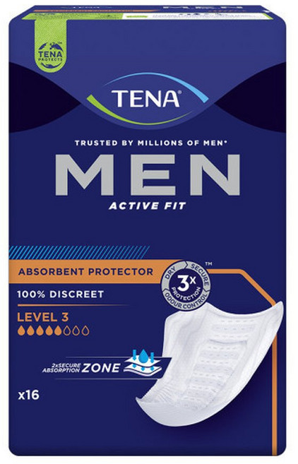 테나 맨 level3(레벨3) 16매 x 3팩 / 남성용 요실금 패드 성인용기저귀, 16매입, 3박스