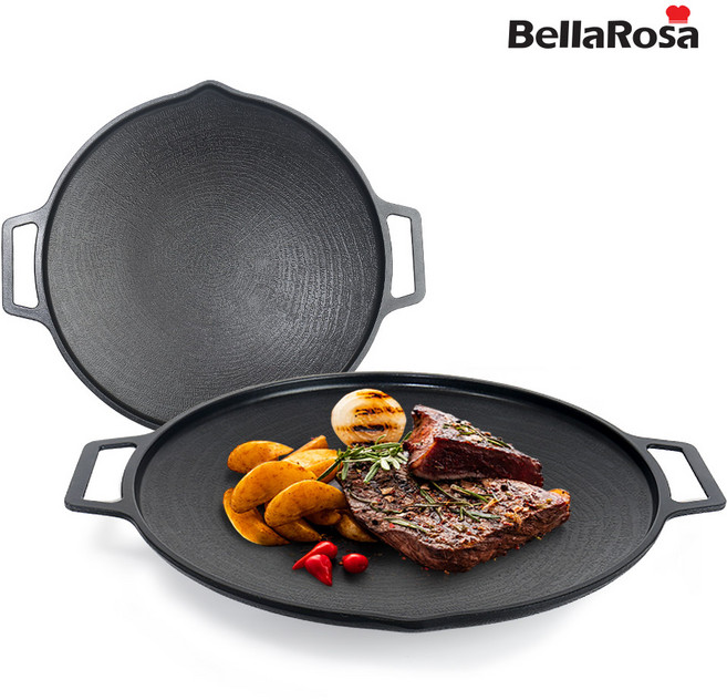 [벨라로사] 국내산 IH 인덕션 캠핑 솥뚜껑 그리들팬 40cm 고기불판, 단품, 1개