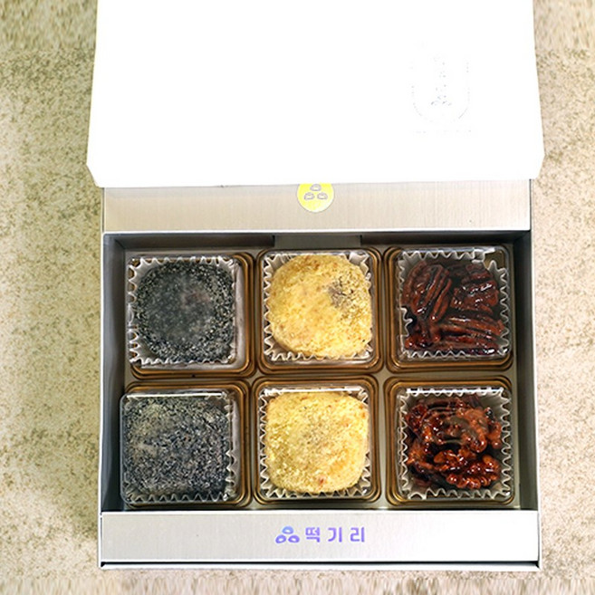 떡기리 답례떡 찹쌀 통팥떡 6구, 합격기원 2호(통팥떡4구+강정2구)