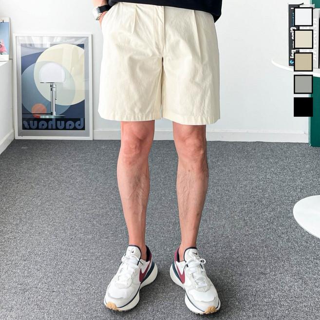 놈시크 28-40 남자 반바지 면 스판 핀턱 5부 여름 팬츠 빅사이즈