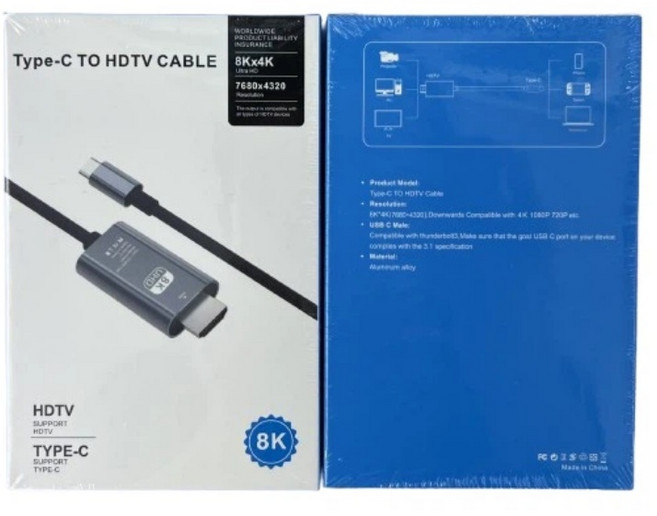 高清投屏轉接線 即插即用轉換大屏 Type C 轉 HDTV, 1個, 8k60hz 黑色 2米, 8k60hz 黑色 2米