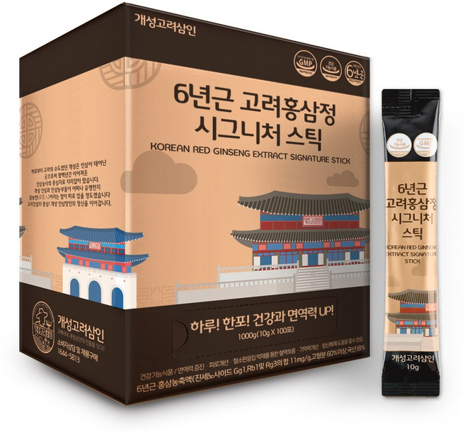 개성고려삼인 6년근 고려 홍삼정 시그니처 홍삼 스틱 100포, 1개, 1kg