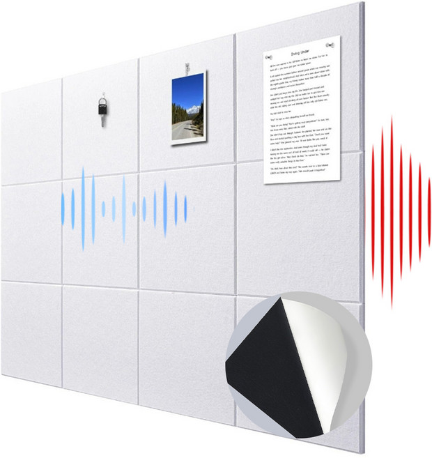 Anystar접착형 방음재 방음판 흡음재 소음방지 방음판, 12개, 화이트