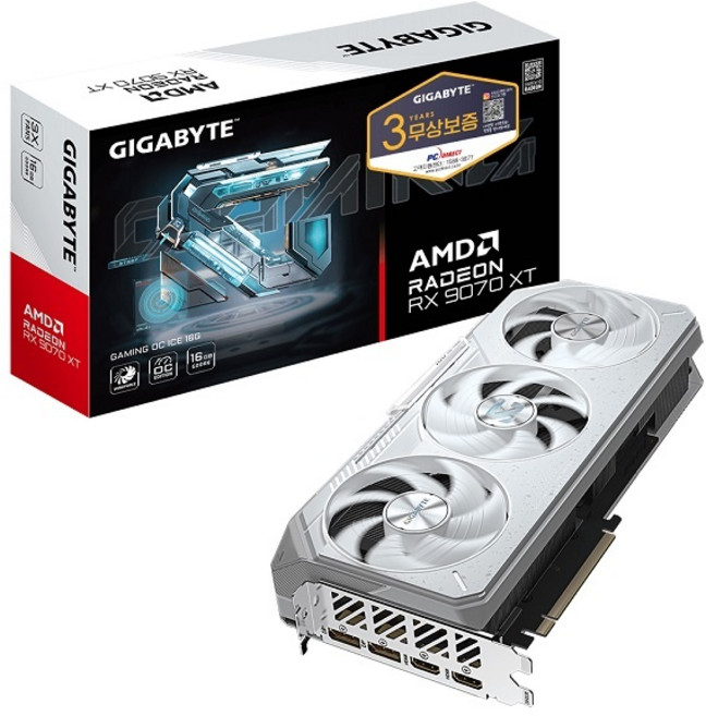(GIGABYTE) 라데온 RX 9070 XT GAMING OC ICE D6 16GB 피씨디렉트