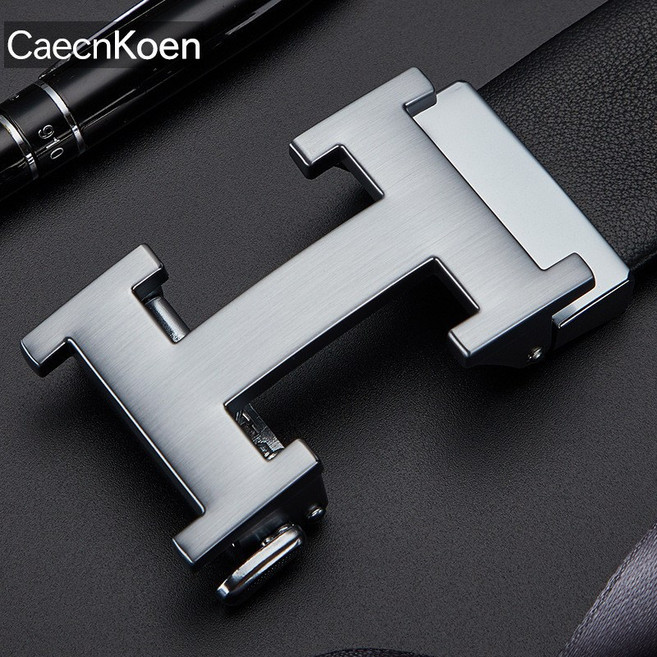 CaecnKoen 商務休閒皮帶 真皮長腰帶男士高品質 自動扣皮帶 牛皮腰帶 2024新款潮商務休閒男士腰帶牛皮褲帶