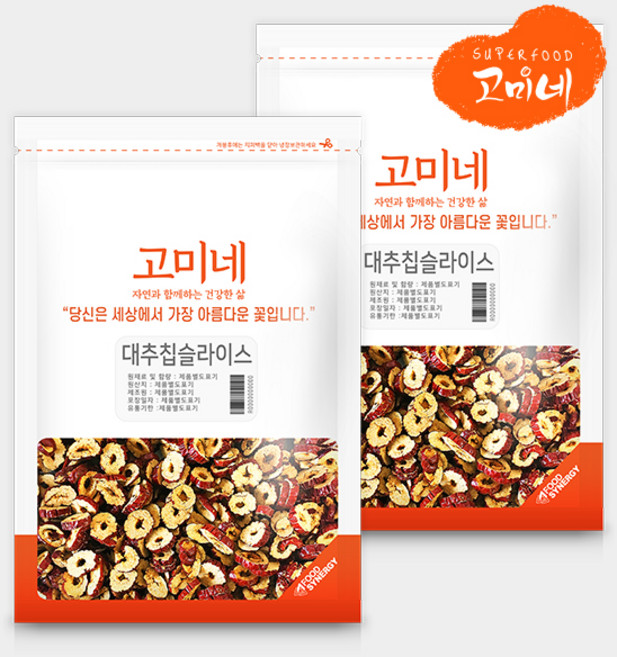 대추칩슬라이스 건대추, 1개, 500g