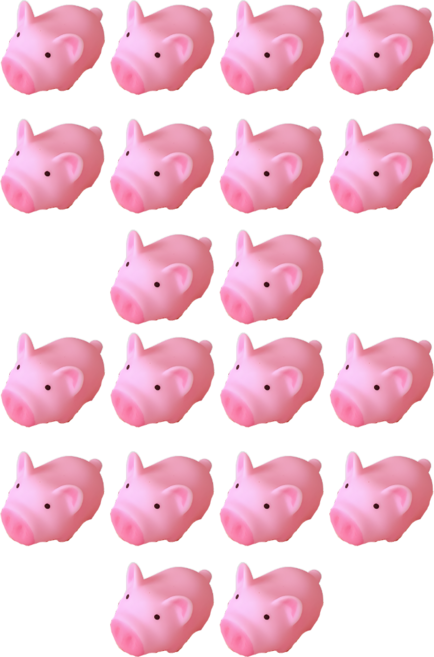 10개입 귀여운 미니 돼지 장식 삑삑이, 2세트, T377. 핫핑크 10개