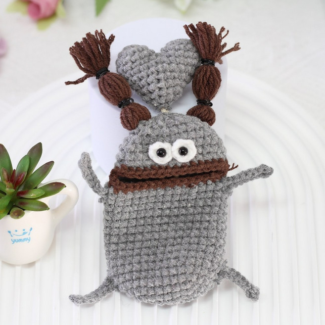 디코앤코 에어팟 파우치 키홀더 키파우치 못난이 뜨개 차키 키링 케이스