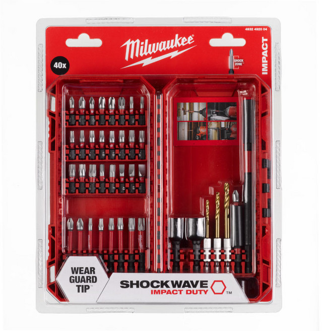 밀워키 4932-4920-04 SHOCKWAVE 드라이버 토션 드릴 비트 세트 40개, 1개