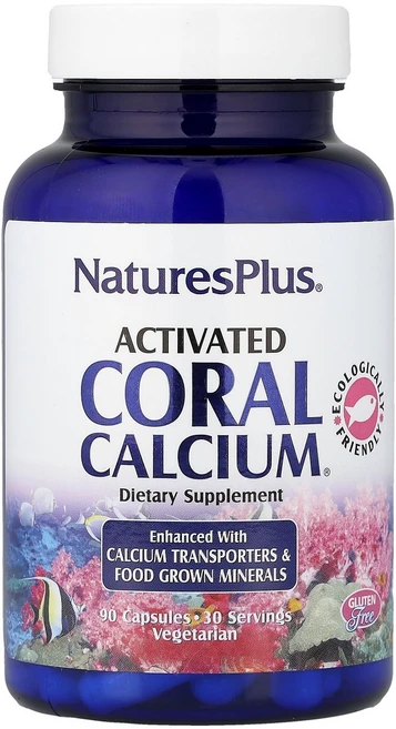 NaturesPlus 활성화된 산호 칼슘 90 베지 캡 NaturesPlus (네이처스플러스), NaturesPlus, 활성화된 산호 칼슘, 90 베지, 1개 - 쿠팡
