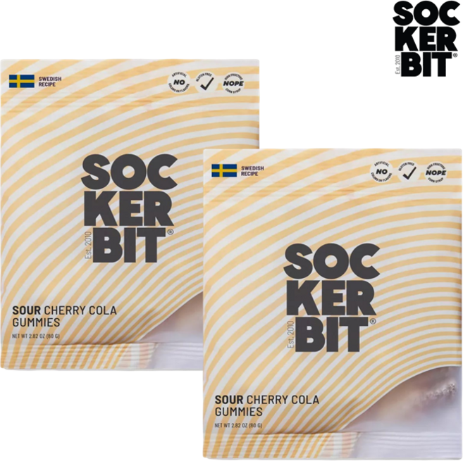 [SOCKERBIT] [1+1] 스웨디시 젤리 스웨덴 캔디 Sockerbit 콜라 앤 체리 보틀 80g + 콜라 앤 체리 보틀 80g Sockerbit Swedish Candy