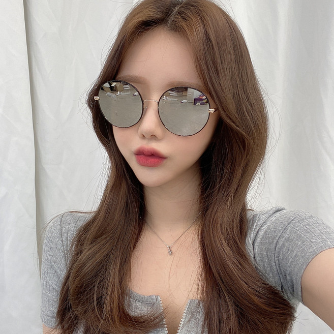 VANANA2 자외선차단 빅사이즈 라운드 메탈테 컬러 선글라스 4color
